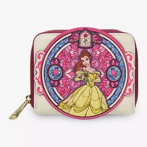 Loungefly Disney Beauty & the Beast Belle Stained Glass Portrait Zip Wallet